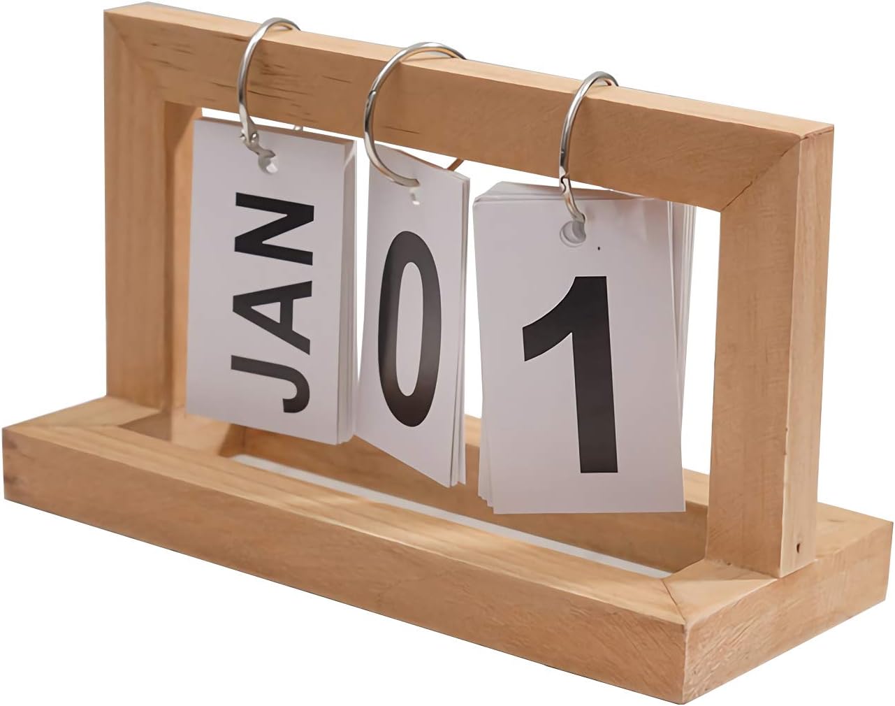 Flip Chart Perpetual Calendar Creative Wooden Chic Office Home 