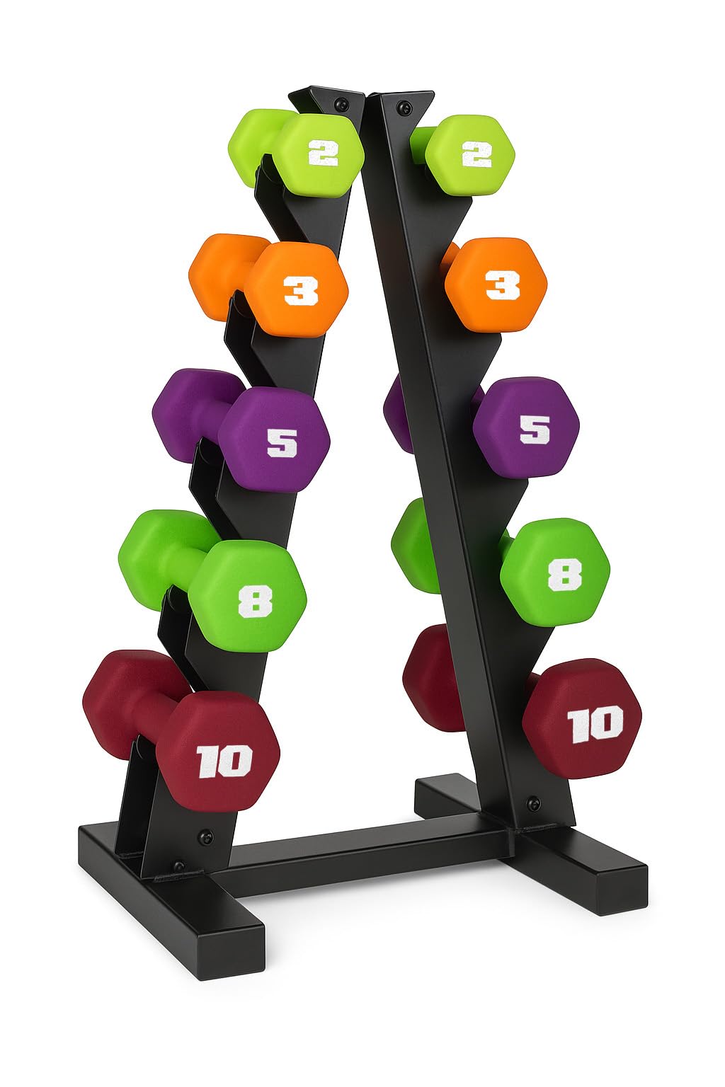 Photo 1 of **MISSING RACK FOR DUMBBELLS 3 BOX SET**
CAP Barbell 56 LB Set of Neoprene Dumbbells with Rack Color Series | 2, 3, 5, 8, 10 LB pairs