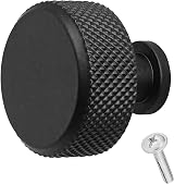 Decoranddecor Amelia Knurled 35mm Round Cabinet Knob Aluminium Matt Black view 1