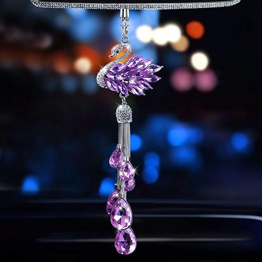 Amazon Com Babyoung Car Pendant Crystal Swan Pattern Diamond