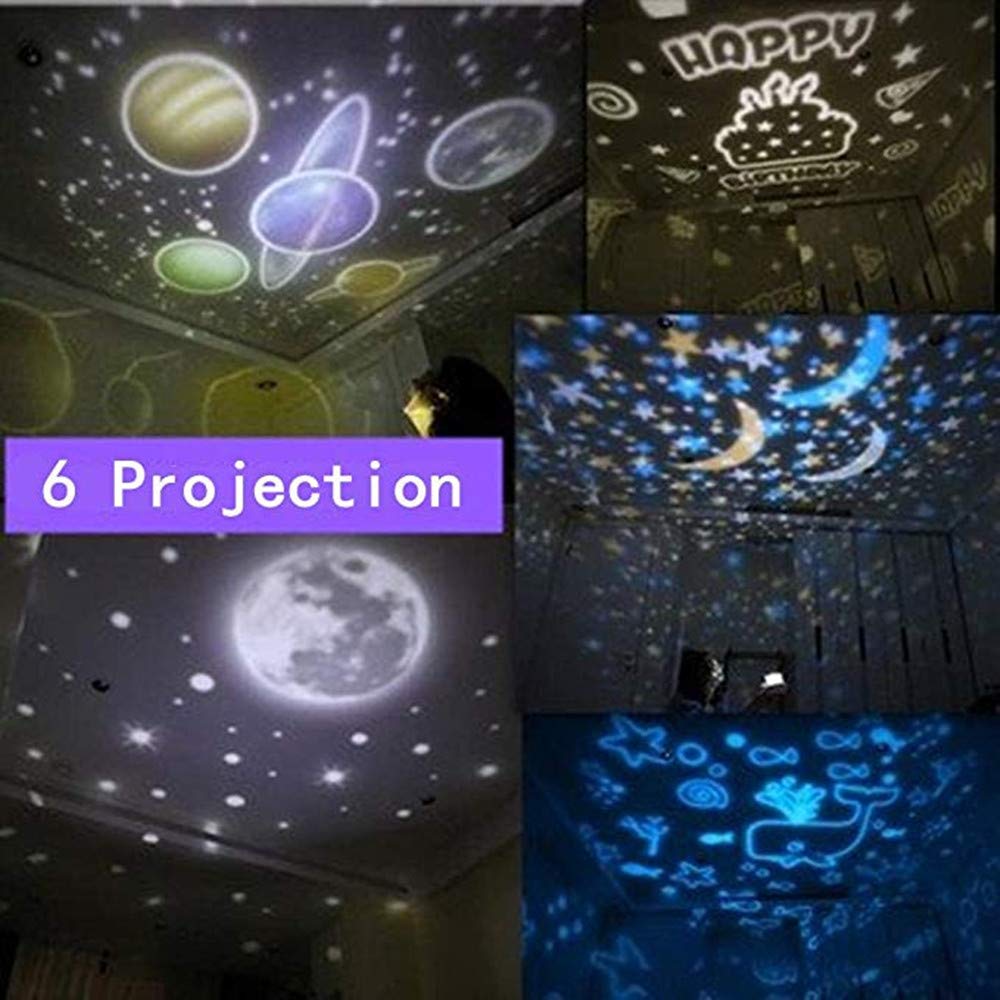 Fohyloy Projecteur Lumiere Bebe 3 Modeles 6 Films Magie 360 Rotation Projection Lampe Veilleuse Pour Fille Enfant Chambre Ciel Nuit Etoilee Chambre Veilleuses Bebe Puericulture Dwteam In
