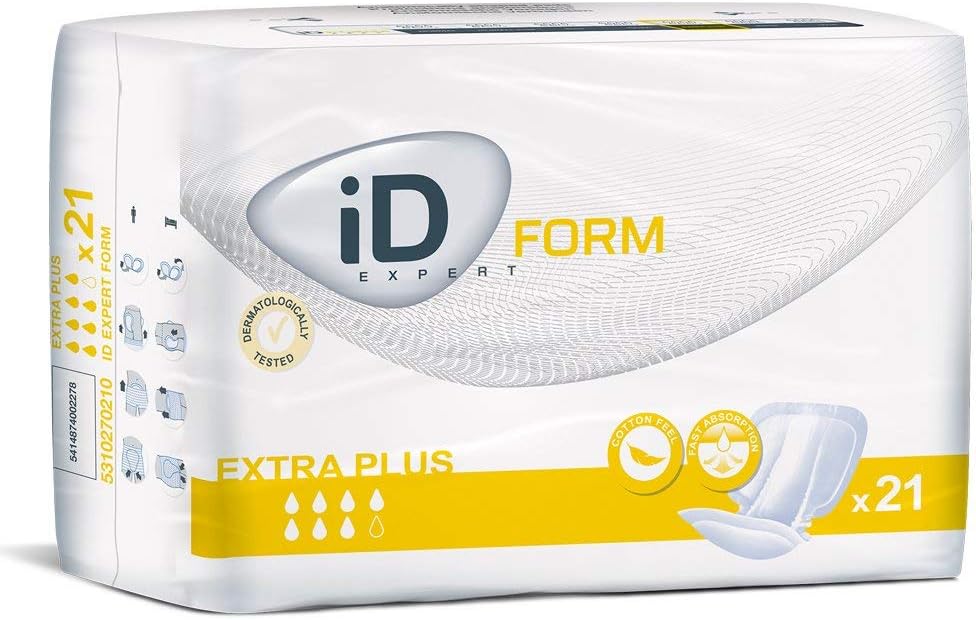 iD Expert Form Disposable Extra Plus Incontinence Pads, Fast Absorbing