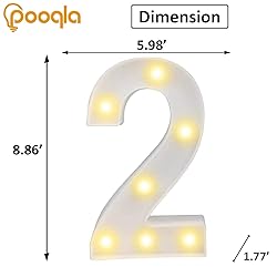 Pooqla Decorative Led Light Up Number