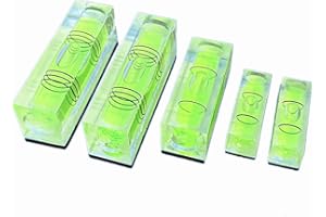 WOYISEPG 5Pcs Magnetic Small Bubble Level Set 29mm/40mm/52mm Multi-sizes Square Spirit Levels Measuring Tools