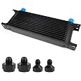 13-Row Blue Powder-Coated Aluminum Oil Cooler - 10AN Fittings, Racing & Performance Use