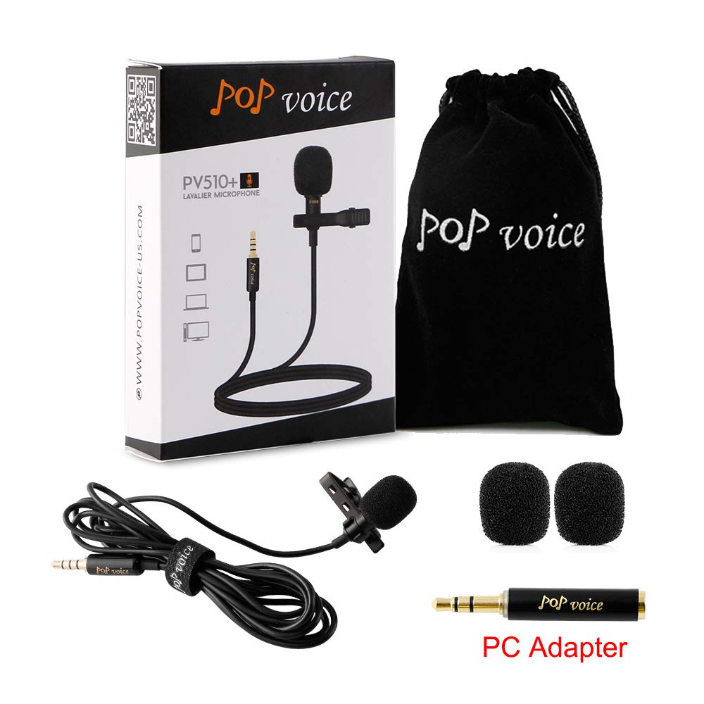 Professional #1 Best Lavalier Lapel Microphone Omnidirectional Condenser Mic for Apple IPhone Android & Windows Smartphones,Youtube,Interview,Studio,Video Recording,Noise Cancelling Mic