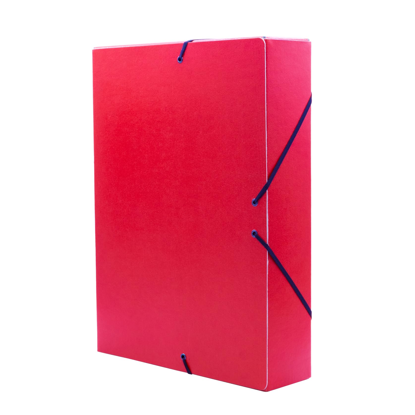 Raylu Paper A4 Matte Project Folder with 7 cm Spine, Sturdy Cardboard Folder and Elastic Closure for School or Office Projects, File Folder Size 34 x 24 cm (Red)