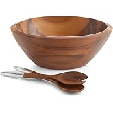 nambe Eclipse Salad Bowl with Servers