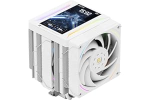 Thermalright Peerless Assassin 120 Vision MAX ARGB White CPU Air Cooler, Twin Tower Radiator 2150RPM,480x854 Resolving Power 
