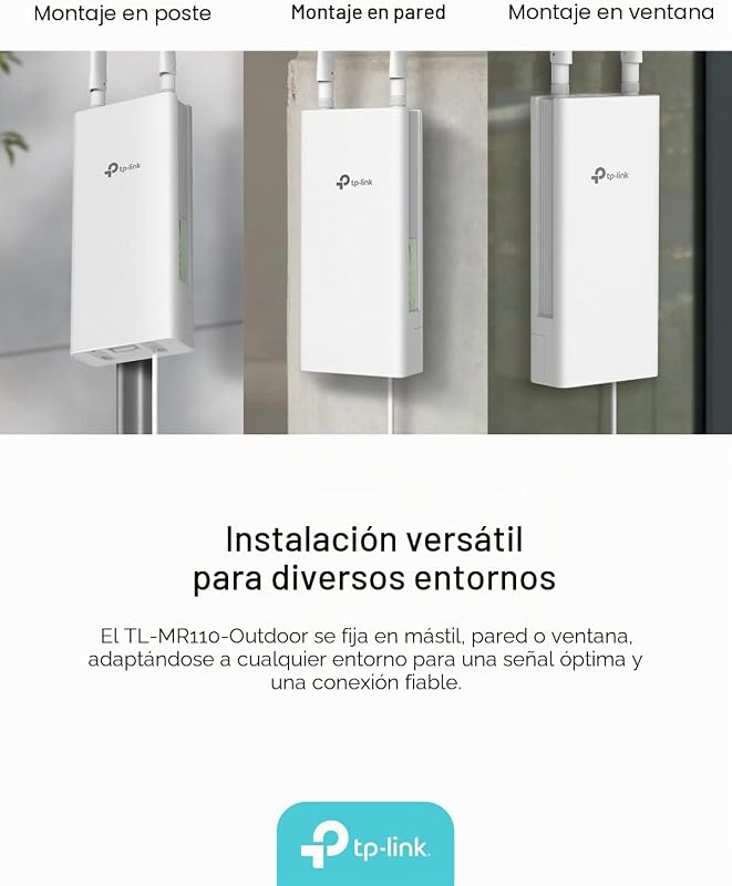 TL-MR110-Outdoor - Router 4G SIM, N300, WiFi 4, Puerto LAN, PoE