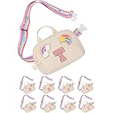Fanny Pack for Girls, Cute Crossbody Bag for Kids Teens Belt Bag Waist Bag With 2 Compartments Trendy Stuff Graduation Birthday Gifts for 4 5 6 7 8 9 10 11 12 13 Years Old Beige Initial T