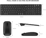 Seenda SKM64-3 Wireless Keyboard & Mouse Multi‑Device UK Layout Black view 6