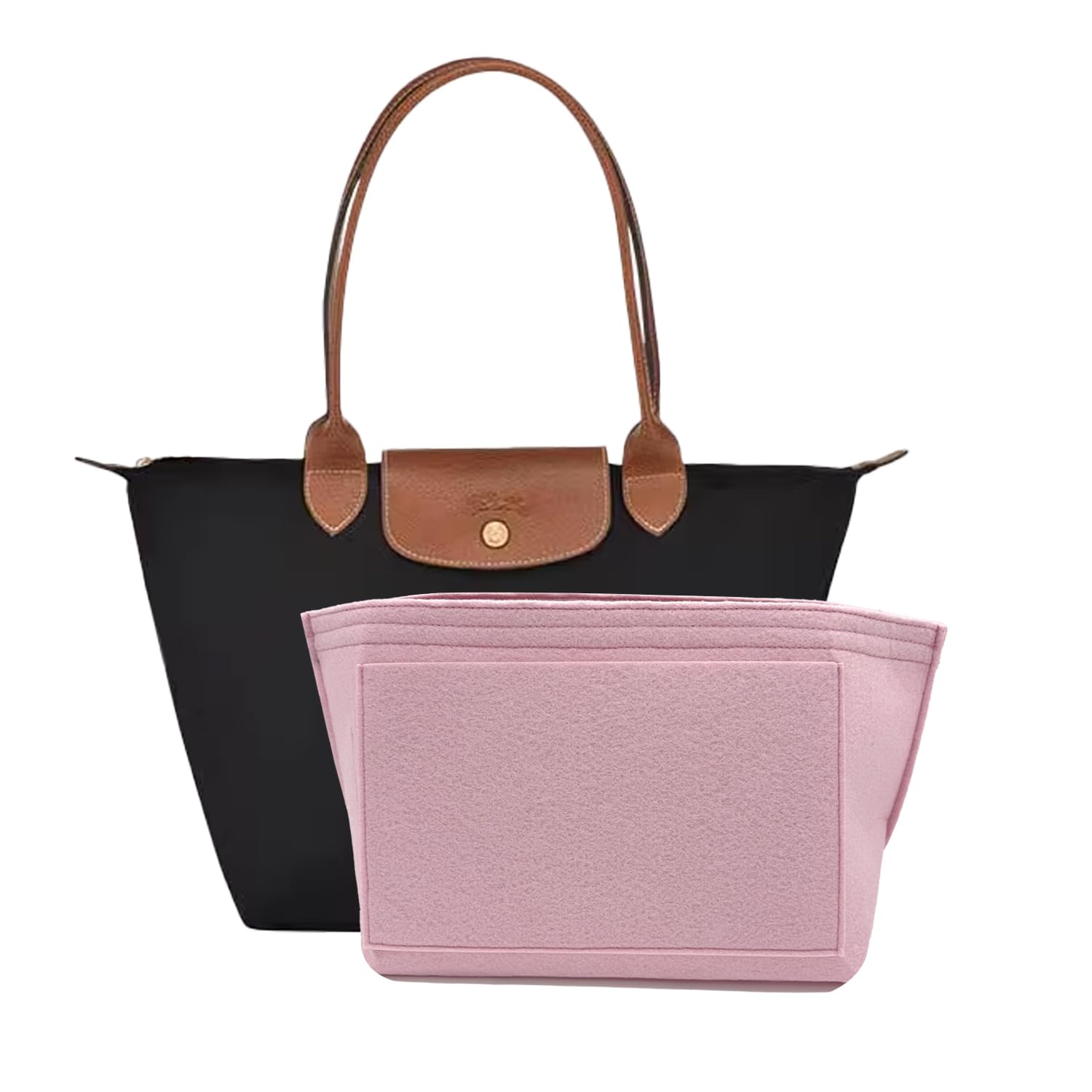 Photo 1 of D.DUO Purse Organizer Insert, Bag Organizer for Le Pliage, Handbags Organizer Insert(Pink, Large)