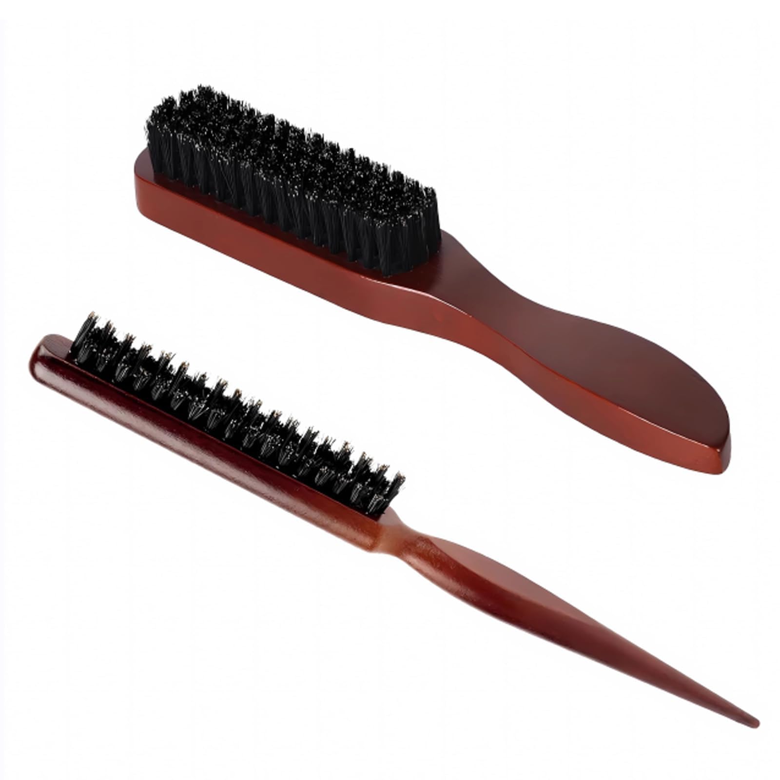 Hair Massage Brush, 2 Pcs Soft Bristle Smoothing Tools for Trimming and Combing Long/Thick/Curly/Thin Hair and Beard