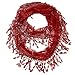 Falari Women Lace Infinity Loop Scarf With Fringes Polyester Burgundy YH15-64