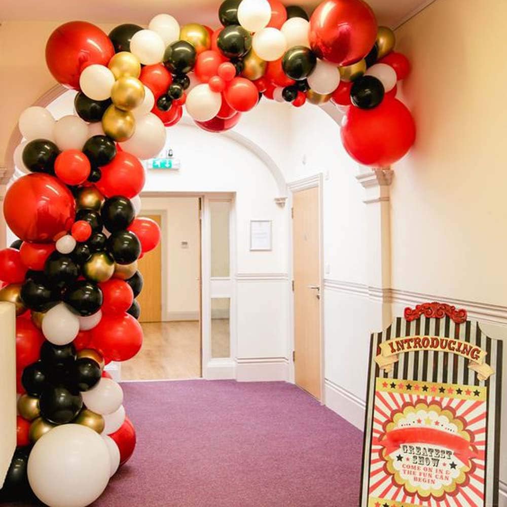 red black and gold baby shower decorations