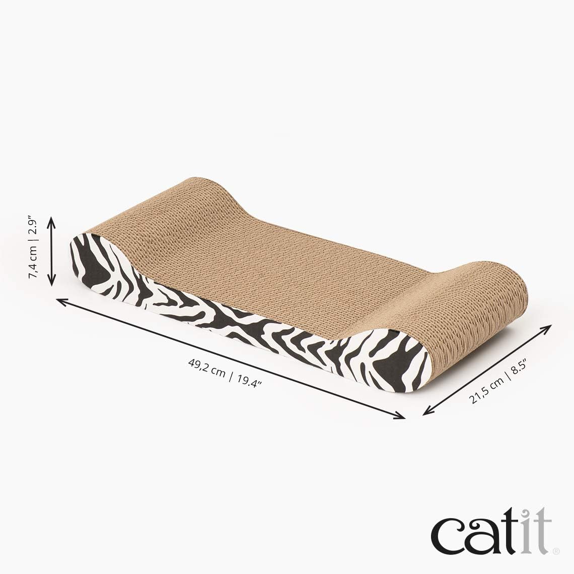 Catit Cat Scratcher with Catnip, Tiger Print Lounge, 52420, Black : Scratching Pads : Pet Supplies