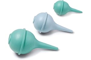 COMFORT AXIS Comfort Rubber Bulb for Washing and Removal Ear Wax Removal Bulb Syringes 1 oz Green, 2 oz Blue, 3 oz Green Combo Pack