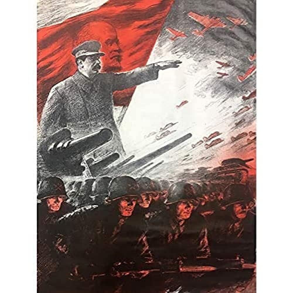 Gumbertovich War WWII USSR For Motherland Stalin Lenin Art Print Canvas Premium Wall Decor Poster Mural