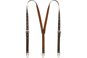 Ringsun Genuine Leather Suspenders for Men, Y Design Hidden Suspenders Under Clothes, Adjustable Accessories for Men