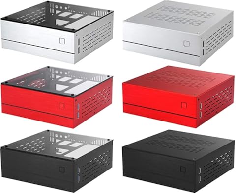 planuuik B01 Custodia per PC Mini ITX Chassis Cartella per PC in alluminio/vetro