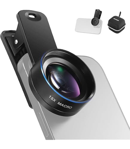 Obiettivo Macro 20x Per Smartphone 4BLANC - Kit Con Supporto, Per Video E Foto Di Dettagli Estremi
