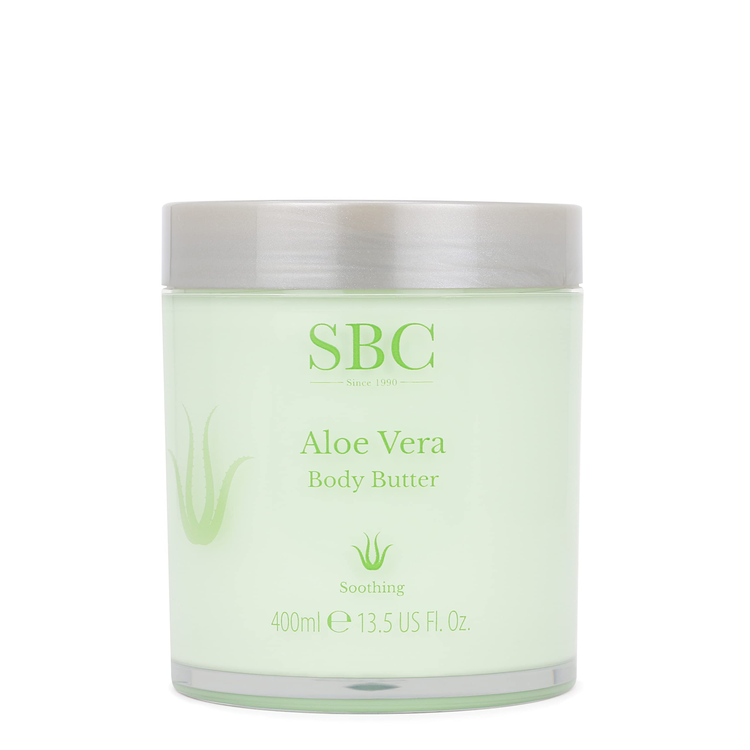 SBC Skincare Aloe Vera Body Butter - 400ml | Hydrating Aloe Vera Body Lotion | Cooling Aloe Vera Cream For All Skin Types | Vegan Friendly Body Lotion