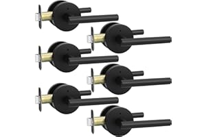 Haidms 6 Packs Black Door Handle Interior, Privacy Door Lever, Bathroom Interior Door Handles for Bathroom and Bedroom, Heavy Duty Matte Modern Style