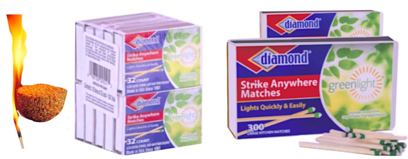 Diamond Greenlight Strike Anywhere Matches (2 Large Boxes + 1 Packing of 10 Boxes) Lights Quickly Easily LAGRE Kitchen Matches