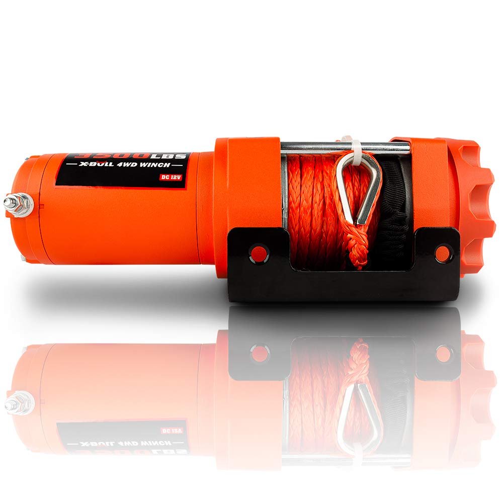X-BULL New 3500LBS / 1587KG Load Capacity Synthetic Wire Rope 12V ATV Electric Winch Wireless Remote