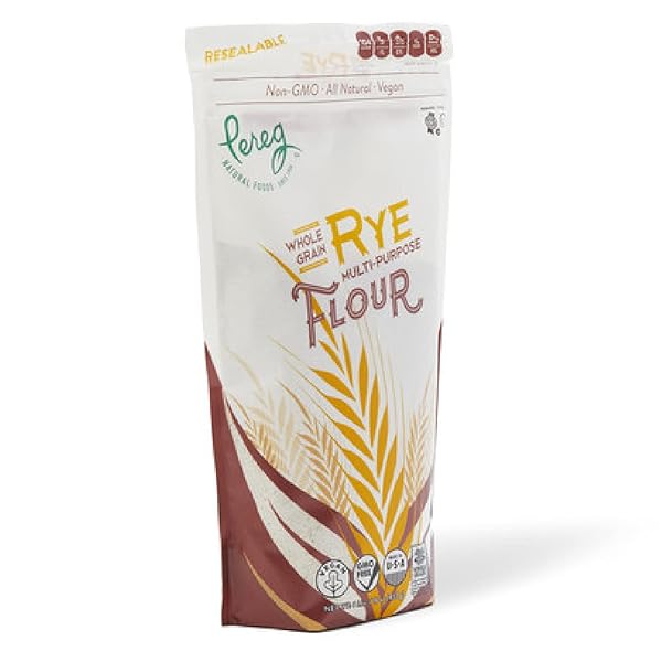 PEREG NATURAL’S RYE FLOUR (16 OZ) – NON-GMO, WHEAT FLOUR SUBSTITUTE – GREAT FOR BAKING BREAD, SOURDOUGH BREAD, GINGER COOKIES – VEGAN & ALL NATURAL