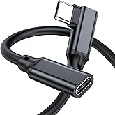 90 Degree Right Angle Type C Extension Cable,6.6FT, USB 3.1(10gbps) USB C Male to Female Extension PD100W Charging For 2021 MacBook Pro/iPad Mini,M1 Air iPad Pro Dell XPS Surface Book Hub and More