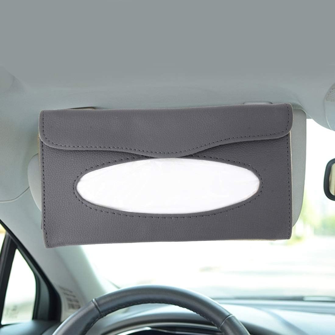 Car organizer mini storage box Car Tissue Box Interior Supplies - Innovative Sun Visor Sunroof Tray Hanging Tissue Holder Auto Tissue Box (Color : Color2)