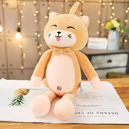 Amazon 猫 ぬいぐるみ かわいい ねこ 萌え 動物 抱き枕 柔らか ふわふわ 子供 彼女 友達 お祝い 誕生日 記念日 贈り物 プレゼント ギフト 店飾り 置物 昼寝枕 クッション イエロー 大きい 35cm ぬいぐるみ おもちゃ
