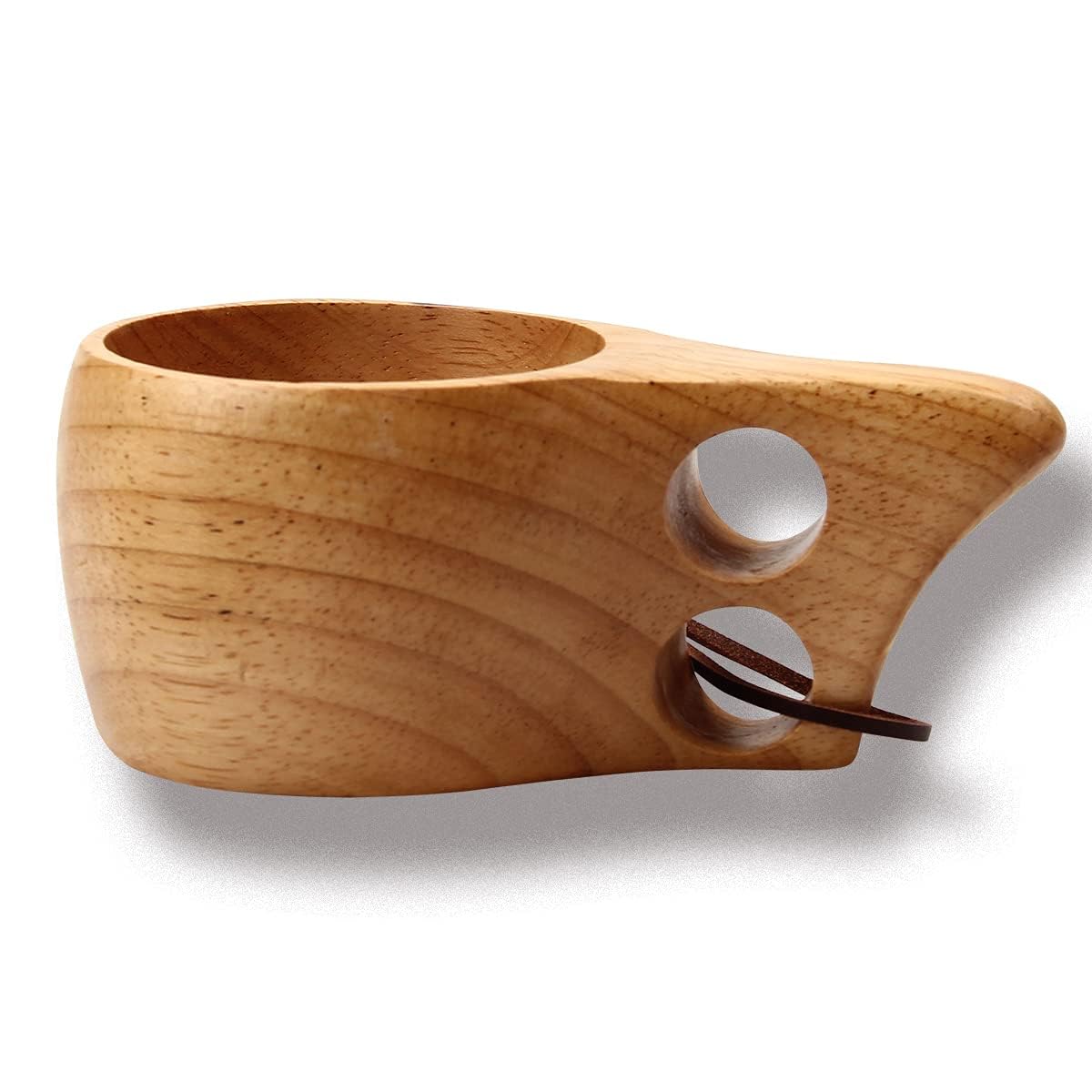 Cohpoh Wooden Cup Camping Cup Nordic Style Handmade Natural, Portable Wood Mug Drinking Cup for Coffee, Tea and Milk