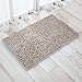 Vdomus Soft Plush Microfiber Bathroom Rug Extra Absorbent Bath Mat - Non-Slip Shaggy Floor Mat - Machine-Washable Bath Runner - Ideal for Shower and Bath (Beige, 32'' x 20'')