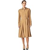 English Factory Pleated Collar Long Sleeve Midi Dress