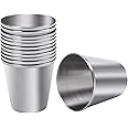 Ruisita 12 Pieces Stainless Steel Shot Cups Stainless Steel Shot Glass Drinking Tumbler (1 Ounce/30 ml)