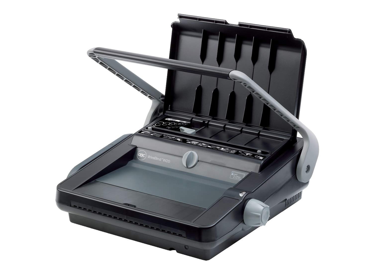 GBC WireBind W20 Binding Machine, 20 Sheet Punch Capacity, 125 Sheet Binding Capacity, A4 and A5, Black, 4400426