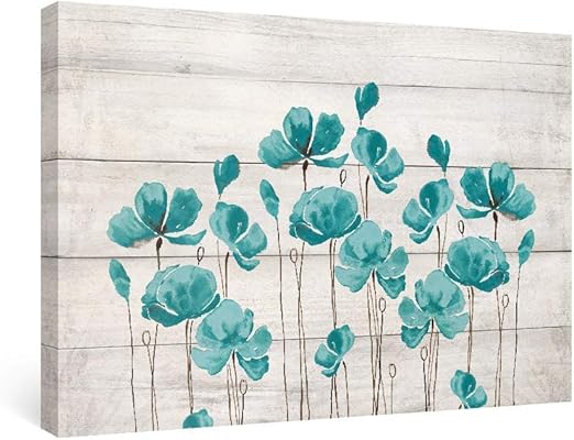 Amazon Com Sumgar Framed Wall Art Bedroom Teal Wall Decor