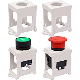 mxuteuk 4PCS 22mm Push Button Switch DIN Rail Mounting Bracket (Switches and Rails Not Included）