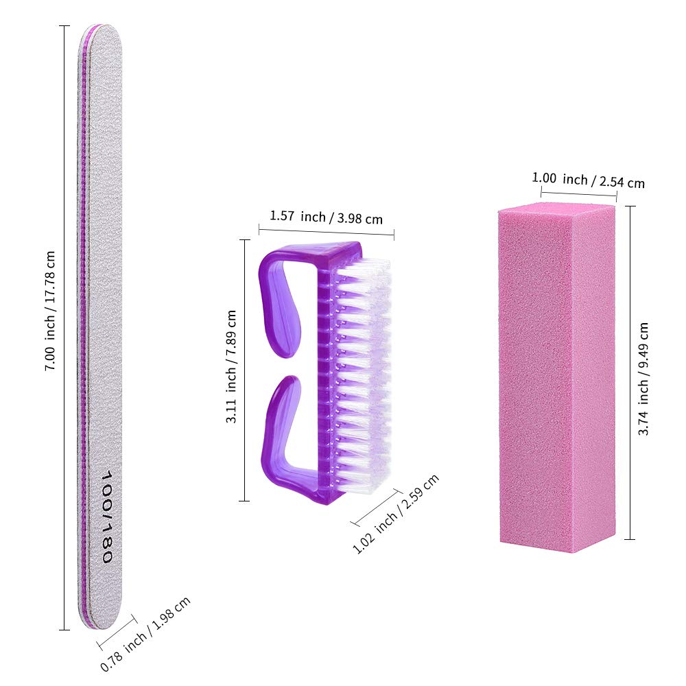 Nail Files and Buffers, Morgles Professional Manicure Tools Buffers Block Tools 100/180 Grit Nail Scrubbing Brush 14pcs : Beauty