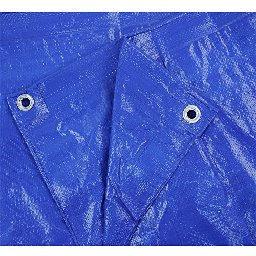 Outdoor Heavy Duty Tarp Hanjet 16' x 20' 5-mil Thick Blue Tarps Boat Tarps Covers Camping Tent Shelter