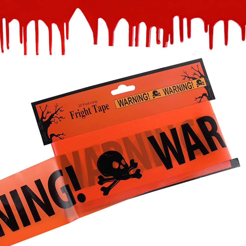 Halloween Caution Tapes,Halloween Party Haunted House Props,Halloween Warning Tape for Halloween Haunted House Party Danger Areas Decoration.(8cm x6m)