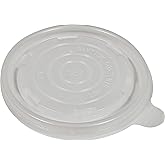 Morning Dew 8 oz Pack of 500 Clear Plastic Lids for Cups and Soup Bowls, Disposable Snap Fit Lids With No Hole