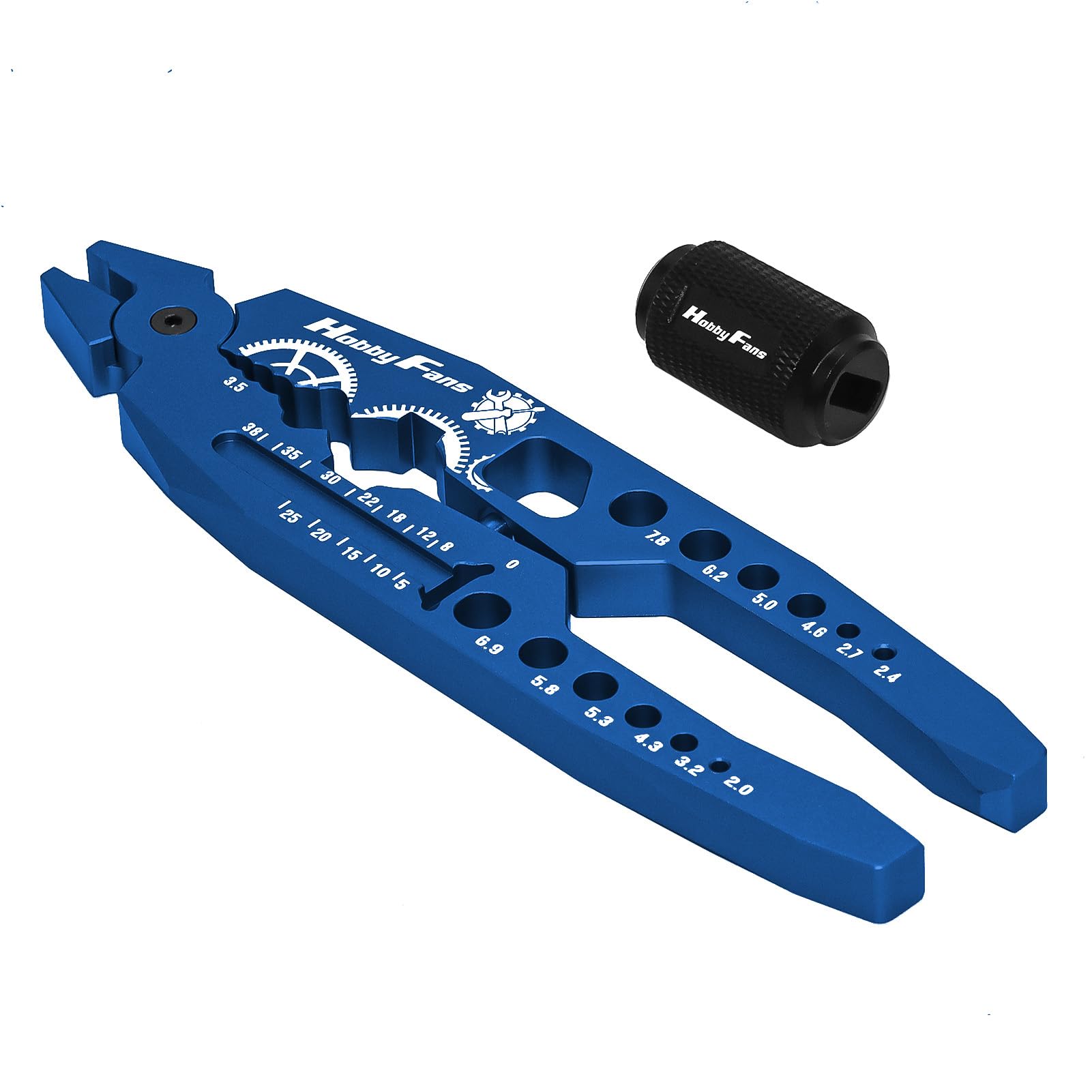 Photo 1 of Hobby Fans Metal Shock Absorber Pliers Rod Ball Clamp & Ball Joint Wrench Multi-Function RC Tool Combo Set for 1/8 1/10 RC Car, Blue