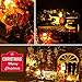 Kisoy Miniature DIY Dollhouse Kit with Furniture Accessories Creative Gift for Lovers and Friends (Christmas Eve) with Dust Proof Cover and Music Movement