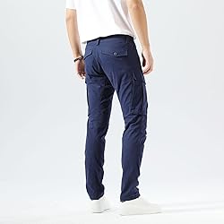 Plaid&Plain Men's and Women's Navy Blue Cargo Pants