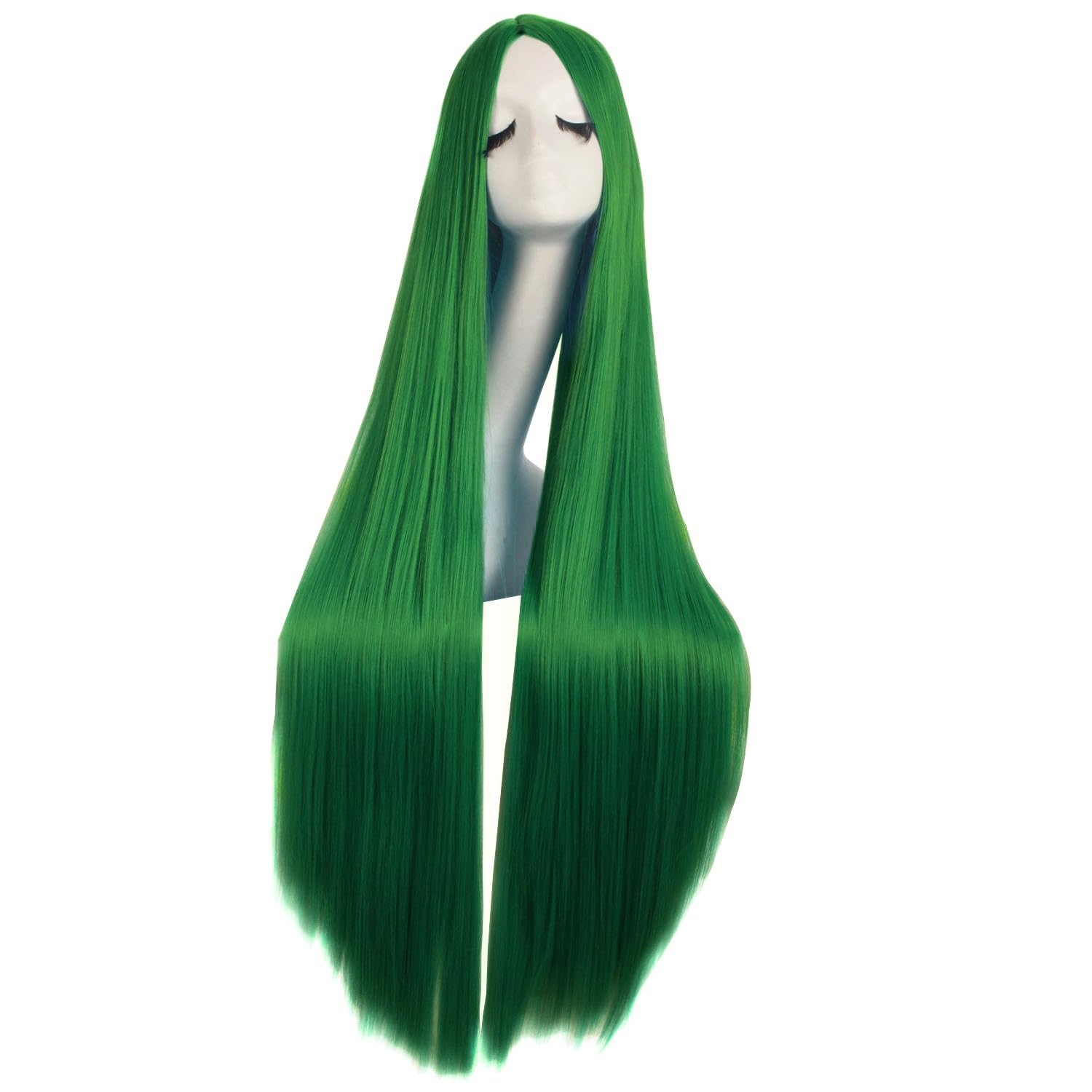 MapofBeauty 40 Inch/100 cm Fashion Straight Long Costume Anime Cosplay Anime Wig (Grass Green) — image 1