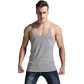 YAKER Men's Fitness Gym Tank Top Singlet Bodybuilding Stringers Sleeveless Muscle Shirt